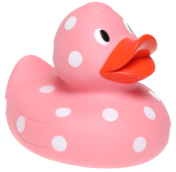 Die grosse rosa Badeente mit weissen Punkten ist ein Bestseller unter den Gummienten. Ein super Geschenk für Kinder und Erwachsene. Ein wahrer Blickfang, deshalb auch zur Dekoration im Badezimmer geeignet. Natürlich schwimmt sie auch auf dem Wasser. Mit d