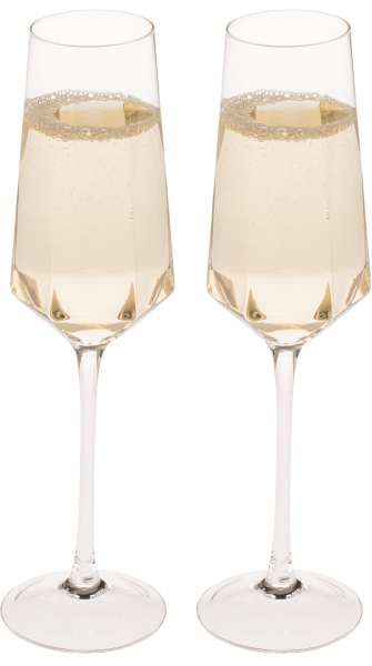 Das schöne Sektglas in Form von einem Diamant. Das Proseccoglas ist aus Glas und eignet sich ideal für kreative Geschenke oder ein Hochzeitsgeschenk. Dies ist ein Set mit 2 Prosecco Gläser. Verpackt in einem Karton.  ​ Füllmenge pro Sekt Glas: ca. 250 ml 