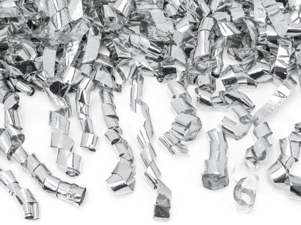 Die Confetti Kanone ist gefüllt mit silbernen Metallic-Luftschlangen (Streifen). Im Vergleich zu Konfetti sind diese besser zum Aufputzen. Deshalb ideal für zum Spalierstehen, für Hochzeit, Geburtstag oder andere Partys. Die Kanone ist einfach zu bedienen