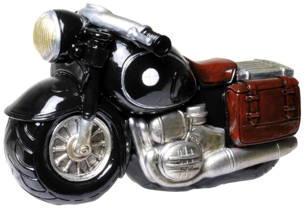 Die Töff Kasse als Geschenk für den Töfffahrer. Ein schönes Geschenk für Frauen und Männer, die gerne Motorrad fahren. Die Spardose ist auch ideal als Gutschein oder Geldgeschenk für eine neue Motorradausrüstung, ein neues Motorrad, einen Töffhelm oder ei