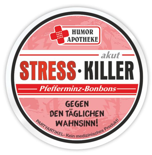 Complex Stress Killer. Anti-Druckmittel gegen den täglichen Wahnsinn. Ein besonders lustiges Antistress Mittel zum Naschen. Die Nerven immer schön beruhigen mit etwas Zucker. Die erfrischenden Pfefferminz Bonbons in der Blechdose sind bekannt aus der lust