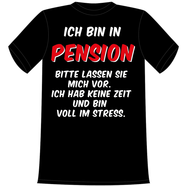 Der Träger dieses T-Shirts ist Rentner. Lassen Sie diesen netten Herrn vor, er hat keine Zeit und ist voll im Stress. Die lustigen und witzigen bedruckten T-Shirts sind ideal als witziges Geschenk. Funshirt hergestellt aus 100% Baumwolle.