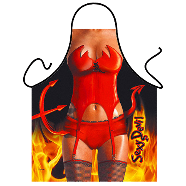 Sexy Devil. Die Teufels Frau im knappen Kostüm. Die lustige und sexy Kochschürze / Grillschürze. Ein Geschenk zum Geburtstag, zur Hochzeit (Braut und Bräutigam), Polterabend oder einfach als witziger Gag für die Party. Fun Sch&uum