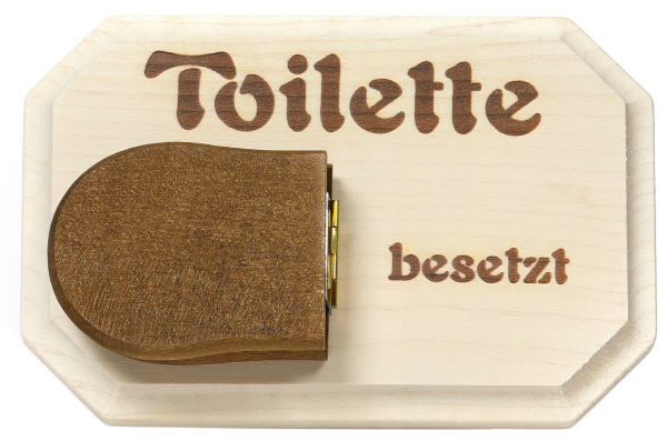 Toiletten Holzschild