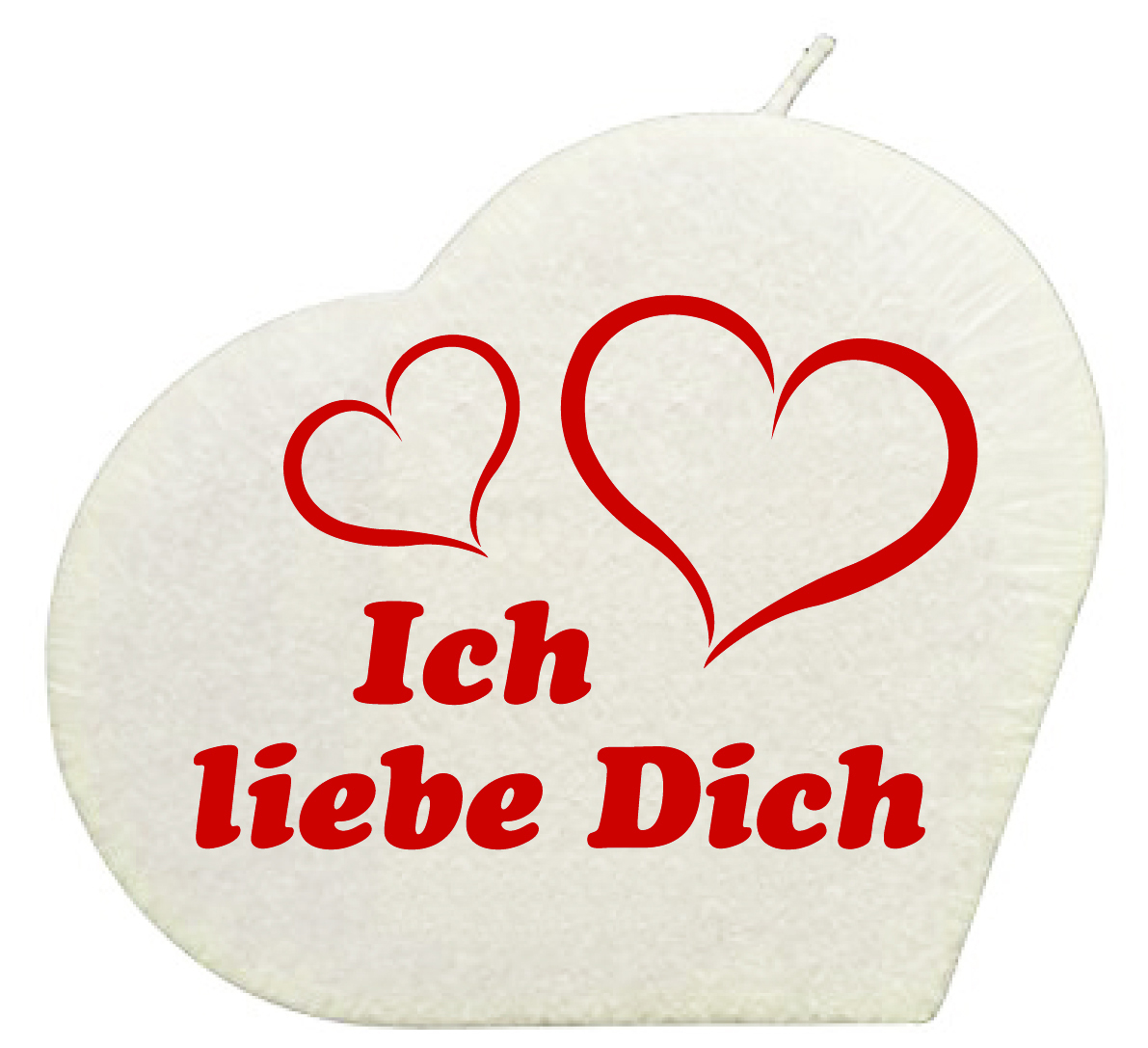 Ich liebe Dich Herzkerze (weiss) - geschenkexpress.ch.