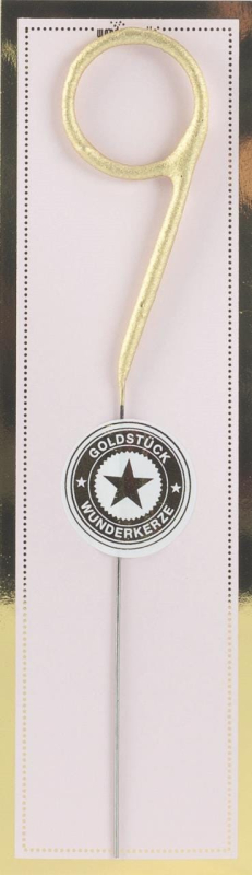 Die goldene Wunderkerze mit der Zahl 9. Lass die Funken sprühen zum Geburtstag. Mit dieser Geburtstagskerze kannst du die Torte oder den Kuchen verzieren. Die kleine Mini Wondercandle ist ein echtes Goldstück. Kombiniere deine Ziffern frei. Dies Tortenker