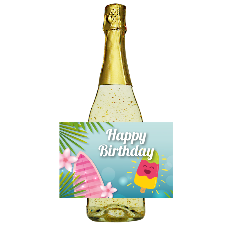 Happy Birthday Goldsekt. Das tolle Geburtstagsgeschenk für Frauen. Ein einzigartiges weinhaltiges Getränk mit einer leichten Pfirsich-Note. Der Goldsekt wird in Österreich produziert, komponiert aus den beiden Weinen Grüner Veltli