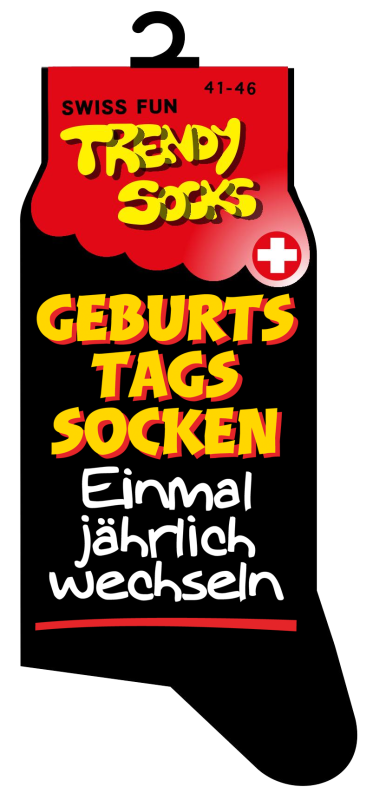 Spasssocken mit dem Spruch Geburtstagssocken einmal jährlich wechseln. Einheitsgrösse (41 – 46). Optimal als Geschenk für jeden Anlass.   