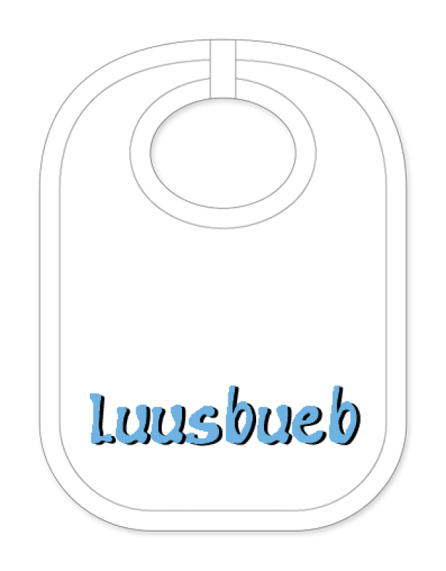 Babylätzli mit dem Spruch: Luusbueb. Lustiger Latz für Babys und Kleinkinder. Ein tolles Geschenk für Neugeborene, für Eltern oder einfach zur Geburt, auf den Geburtstag oder zu Weihnachten. Die Lätze für Babies sind aus extr