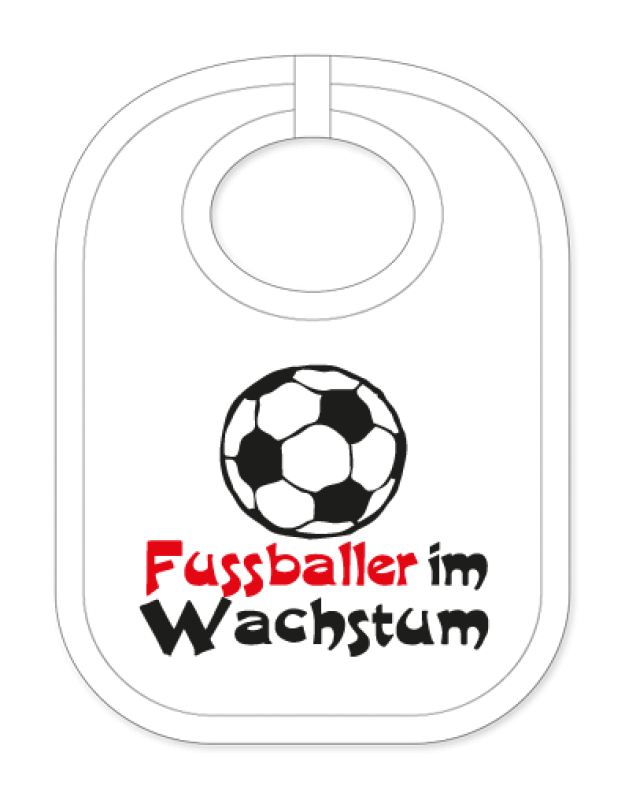 Babylätzli mit dem Spruch: Fussballer im Wachstum. Lustiger Latz für Babys und Kleinkinder. Ein tolles Geschenk für Neugeborene, für Eltern oder einfach zur Geburt, auf den Geburtstag oder zu Weihnachten. Die Lätze für Babies