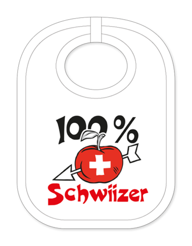 Babylätzli mit dem Spruch: 100 % Schwiizer. Lustiger Latz für Babys und Kleinkinder. Ein tolles Geschenk für Neugeborene, für Eltern oder einfach zur Geburt, auf den Geburtstag oder zu Weihnachten. Die Lätze für Babies sind a