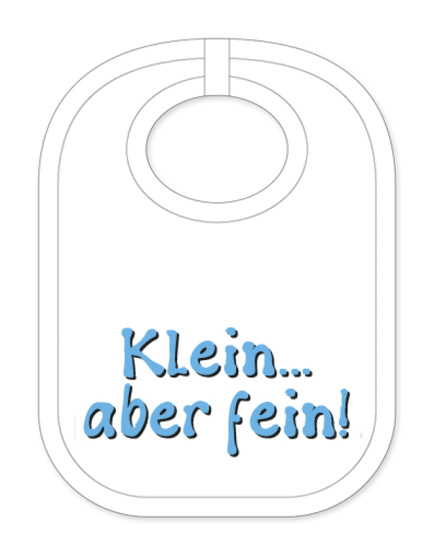 Babylätzli mit dem Spruch: Klein aber fein. Lustiger Latz für Babys und Kleinkinder. Ein tolles Geschenk für Neugeborene, für Eltern oder einfach zur Geburt, auf den Geburtstag oder zu Weihnachten. Die Lätze für Babies sind a