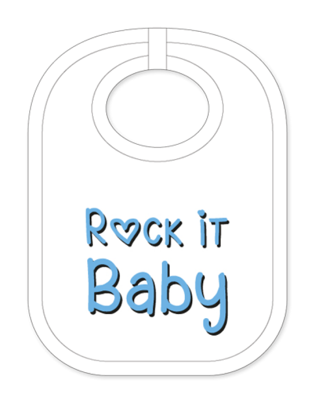 Babylätzli mit dem Spruch: Rock it Baby. Lustiger Latz für Babys und Kleinkinder. Ein tolles Geschenk für Neugeborene, für Eltern oder einfach zur Geburt, auf den Geburtstag oder zu Weihnachten. Die Lätze für Babies sind aus