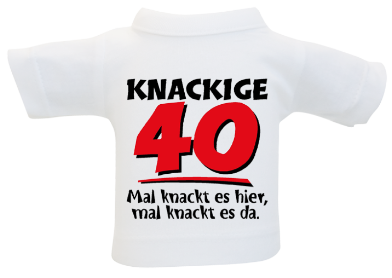 Kleines T-Shirt aus Baumwolle. Zum Umhängen an Flaschen oder Geschenke. Ideal für Geburtstag oder Jubiläum.