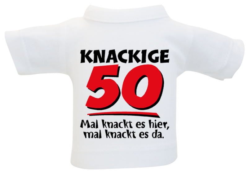 Kleines T-Shirt aus Baumwolle. Zum Umhängen an Flaschen oder Geschenke. Ideal für Geburtstag oder Jubiläum.