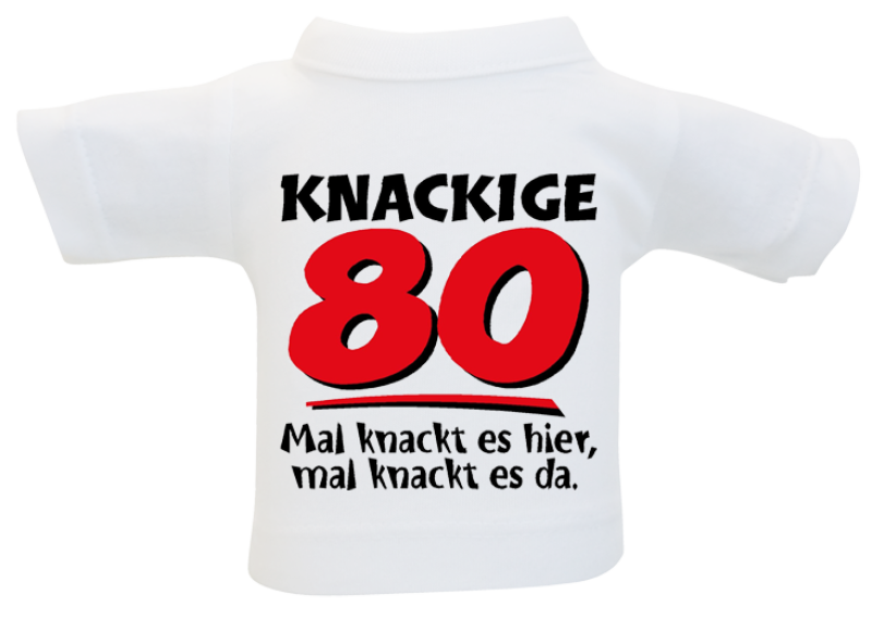 Kleines T-Shirt aus Baumwolle. Zum Umhängen an Flaschen oder Geschenke. Ideal für Geburtstag oder Jubiläum.