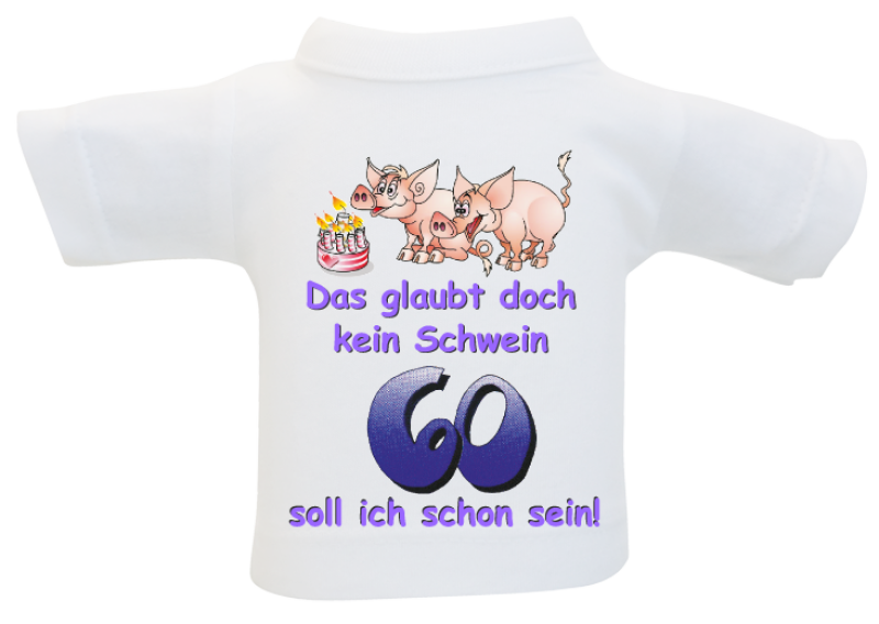 Kleines T-Shirt aus Baumwolle. Zum Umhängen an Flaschen oder Geschenke. Ideal für Geburtstag oder Jubiläum.