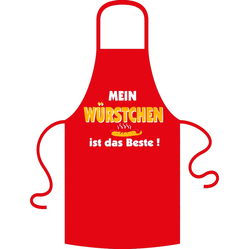 Mein Würstchen ist das Beste. Kochschürze / Grillschürze aus 100% Baumwolle.