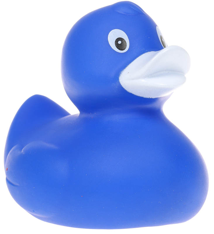 Eine blaue Badeente für den Badespass in der Badewanne. Lassen Sie die uni farbene Quietscheente im Wasser Schaumbad schwimmen. Nie mehr alleine baden. Die Badeenten sind auch beliebt als schöne Dekoration oder als kleines Geschenk. Das ist eine originale