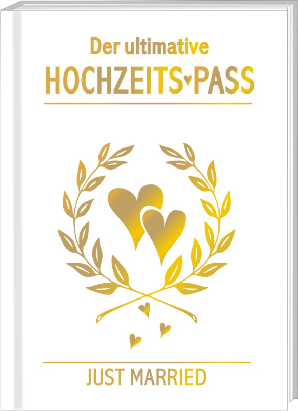 Der ultimative Hochzeits-Pass. Auf der ersten Seite kann ein Foto eingeklebt werden. Damit wird der Pass für das Brautpaar personalisiert. Auf den weiteren Seiten gibt es viele lustige Sprüche und Illustrationen rund ums Heiraten, Zusammenleben und Verlie