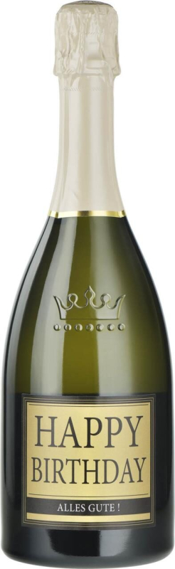 Happy Birthday, alles Gute zum Geburtstag. Das feiern wir mit einem grossen Cüpli. Die Proseccoflasche ist ein beliebtes Geschenk für Jung und Alt. Die Sektflasche ist mit einer beschrifteten Etikette beklebt. Ein schönes Geburtstagsgeschenk für Frauen un