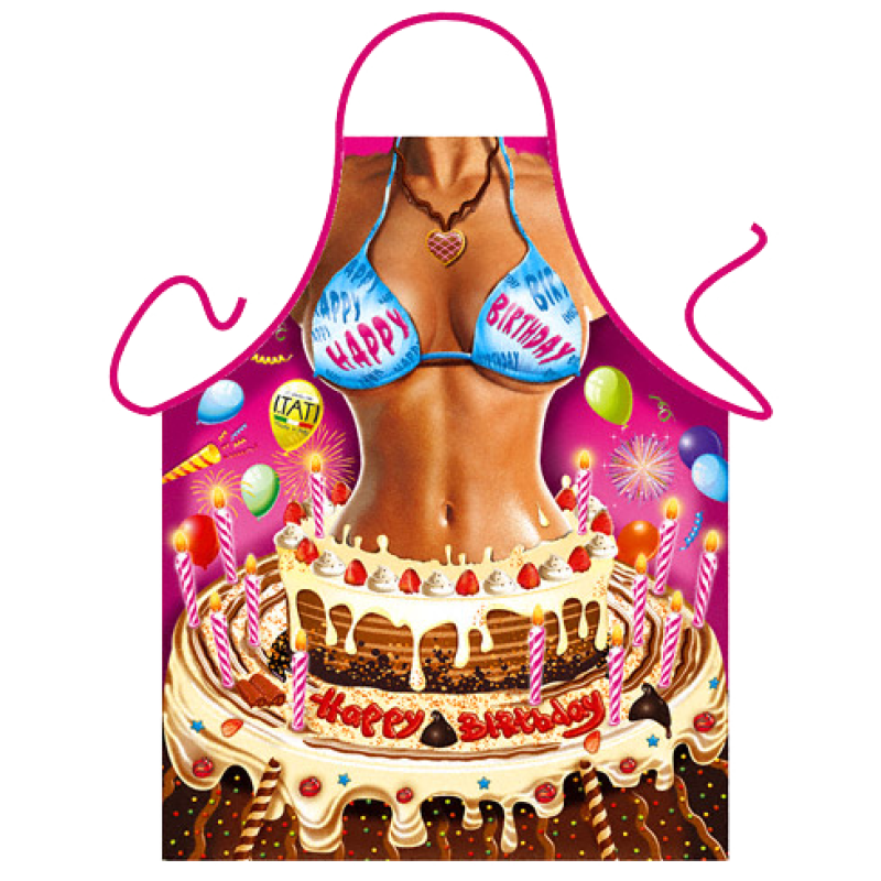 Birthday Girl. Ein Frau verkleidet als Geburtstags Torte. Die witzige Party Überraschung. Die grosse Party als Schürze Die lustige und sexy Kochschürze / Grillschürze. Ein Geschenk zum Geburtstag, zur Hochzeit (Braut und Bräutigam