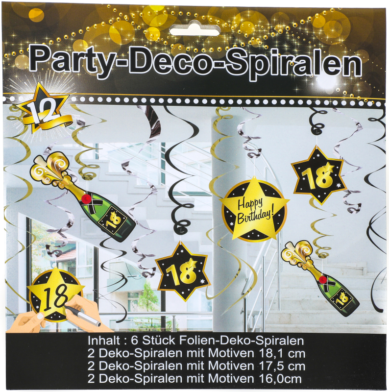 Deko-Spiralen 18. Geburtstag