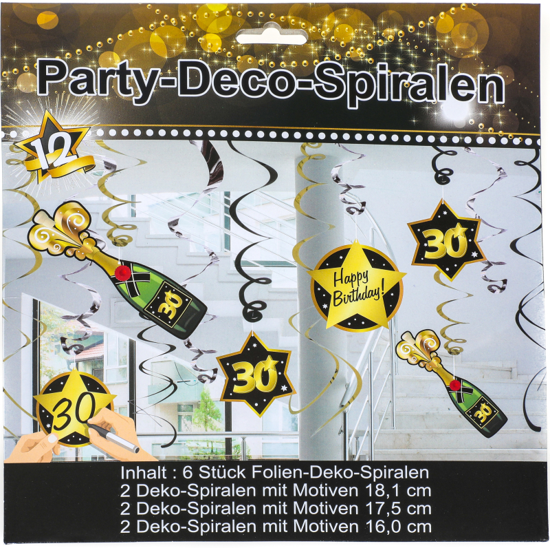 Deko-Spiralen 30. Geburtstag