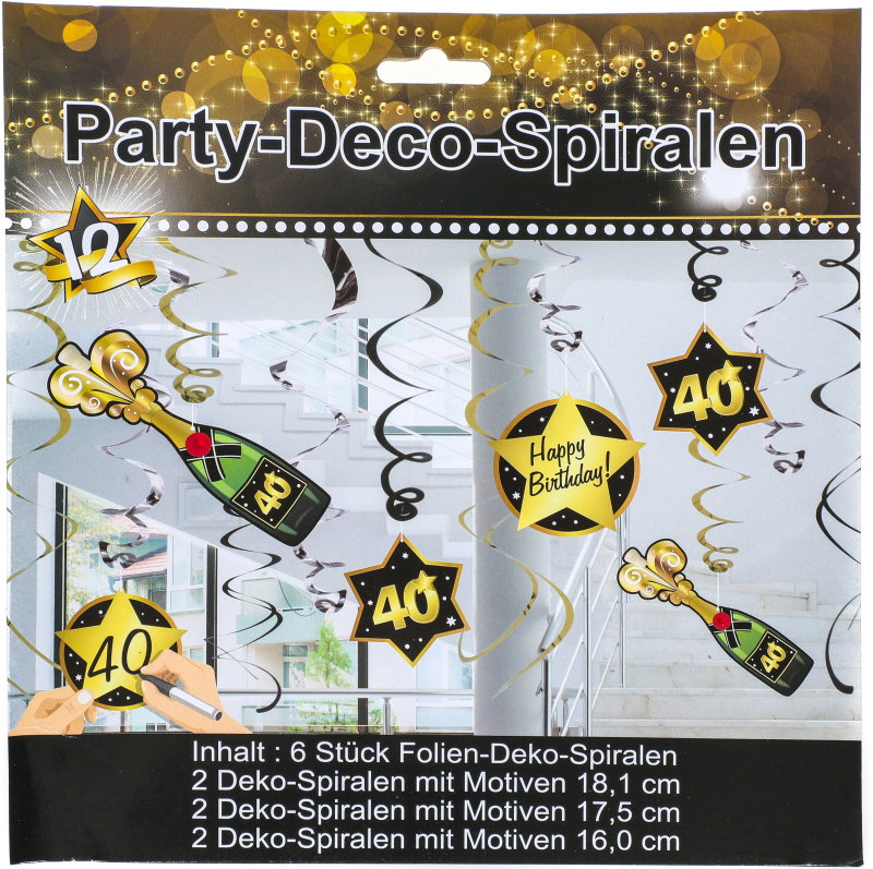 Deko-Spiralen 40. Geburtstag