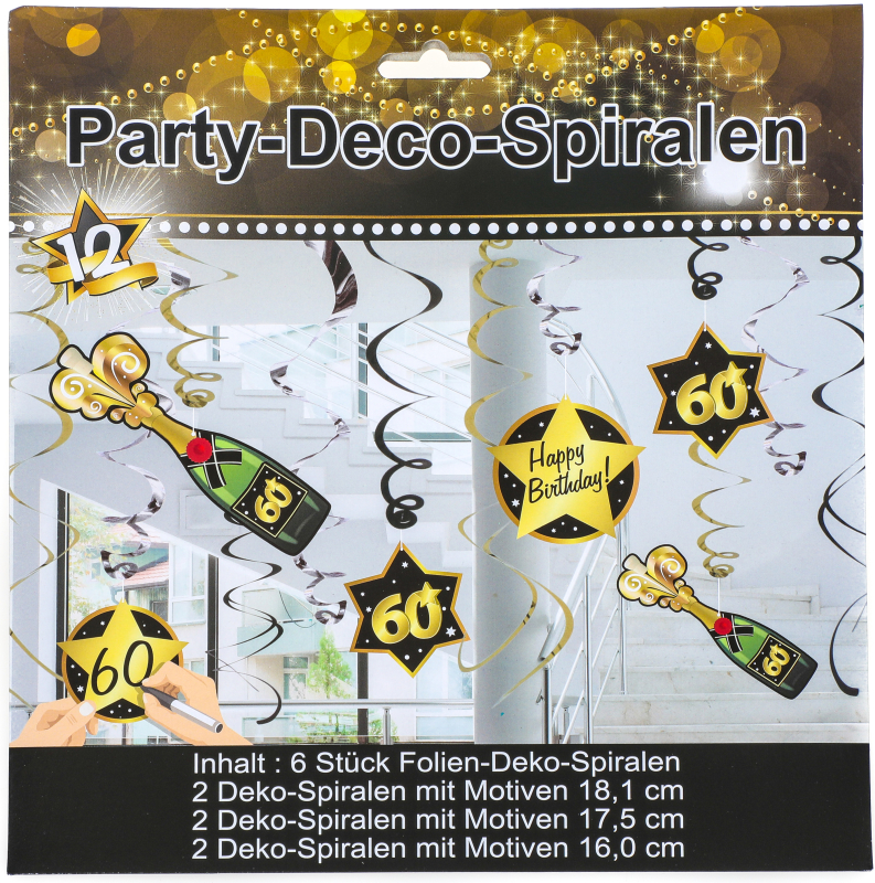 Deko-Spiralen 60. Geburtstag