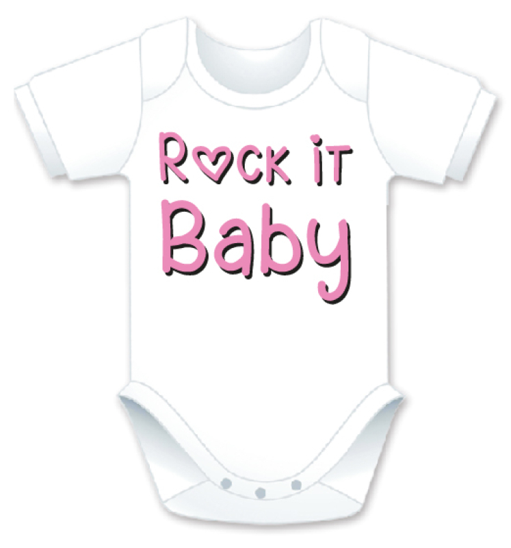 Kurzarm Babybody mit dem Spruch: Rock it Baby. Die grosse Show der herzigen Babybodies. Die Strampler mit den lustigen Sprüchen. Das finden nicht nur die Kleinkinder lustig, sondern vor allem auch die Erwachsenen haben an diesem Geschenk viel Freude.