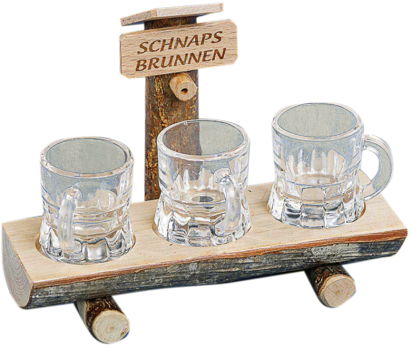 Für eine ganz besondere Schnapsrunde gibt es den Schnaps Brunnen aus Holz. Ideal für den Stammtisch, mit 3 Shot Gläsern. Ein schönes Geschenk für jemand der gerne Likör und Schnäpse trinkt. Dazu wurde dieses Schnapsgeschenk liebevoll in Handarbeit geferti