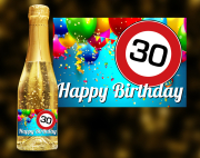 Happy Birthday, 30. Geburtstag. Ein einzigartiges weinhaltiges Getränk mit einer leichten Pfirsich-Note. Der Goldsekt wird in Österreich produziert, komponiert aus den beiden Weinen Grüner Veltliner und Welschriesling. Enthält echtes B