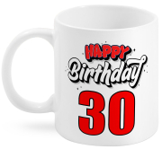 30. Geburtstag. Als Kaffeetasse oder Teetasse geeignet. Beidseitig bedruckter Becher aus Keramik. Füllmenge: 300 ml Verpackt in einer schönen Kartonbox.​  Happy Birthday zum 30. Geburtstag. Eine Geburtstagstasse die sich für den Kaffee oder den Tee zu Hau