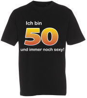 Das T-Shirt zum 50. Geburtstag. Mit dem Spruch ICH BIN 50 Jahre…   Was unter der Zahl 50 stehen soll, kann selbst gewählt werden. Verschiedene lustige Sprüche zur Auswahl. Ein individuell bedrucktes Shirt zum runden Geburtstag. Das Geburtstagsshirt ist au