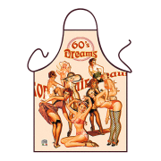 60's Dreams. Frau war schon früher heiss und zeigte viel nackte Haut. Die lustige und sexy Kochschürze / Grillschürze. Ein Geschenk zum Geburtstag, zur Hochzeit (Braut und Bräutigam), Polterabend oder einfach als witziger Gag f&uum