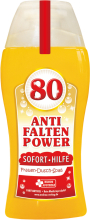 Anti Falten Power Soforthilfe. Das lustige Frauen Duschmittel zum 80. Geburtstag. Damit kann sich die Frau unter der Dusche einseifen. Die Shampoo Flasche ist meinem lustigen Spruch bedruckt. Ideal als witziges Geschenk für Frauen zum Geburtstag mit der Z