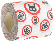 Happy Birthday! Das bedruckte Toilettenpapier auf den 80. Geburtstag ist ein lustiges Geschenk. Eine Rolle Klopapier ist die perfekte Überraschung! Kann auch als Dekoration verwendet werden. Kann ergänzt werden mit anderen Produkten aus der beliebten Seri