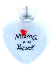 Mama ist die Beste. Optimal zum Schenken für die Mutter / Mami. Die Herz Wärmeflasche ist ein hochwertiges Qualitätsprodukt. Eine Bettflasche ist immer ein tolles Geschenk zum Valentinstag, Geburtstag, Weihnachten – eine Geschenkidee