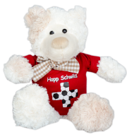 Hopp Schwiiz. Felix ist der Bestseller. Der kuschelige Plüschbär ist richtig weich. Ein tolles Geschenk für jeden Anlass. Alle Teddybären tragen eine Schleife um den Hals. Dazu ein weisse Mini T-Shirt mit einem lustigen Spruch. Das Min