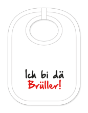 Babylätzli mit dem Spruch: Ich bi dä Brüller. Lustiger Latz für Babys und Kleinkinder. Ein tolles Geschenk für Neugeborene, für Eltern oder einfach zur Geburt, auf den Geburtstag oder zu Weihnachten. Die Lätze für B