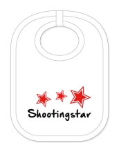 Babylätzli mit dem Spruch: Shootingstar. Lustiger Latz für Babys und Kleinkinder. Ein tolles Geschenk für Neugeborene, für Eltern oder einfach zur Geburt, auf den Geburtstag oder zu Weihnachten. Die Lätze für Babies sind aus