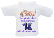 Kleines T-Shirt aus Baumwolle. Zum Umhängen an Flaschen oder Geschenke. Ideal für Geburtstag oder Jubiläum.