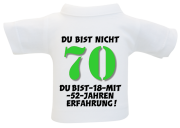 Kleines T-Shirt aus Baumwolle. Zum Umhängen an Flaschen oder Geschenke. Ideal für Geburtstag oder Jubiläum.