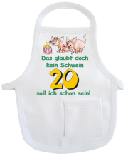 Kleine Schürze aus Baumwolle. Zum Umhängen an Flaschen oder Geschenke. Ideal für Geburtstag oder Jubiläum.