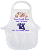 Kleine Schürze aus Baumwolle. Zum Umhängen an Flaschen oder Geschenke. Ideal für Geburtstag oder Jubiläum.