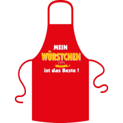 Mein Würstchen ist das Beste. Kochschürze / Grillschürze aus 100% Baumwolle.