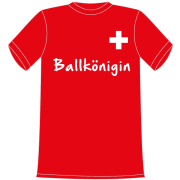 T-Shirt in Kindergrösse mit dem Spruch: Ballkönigin. Ein tolles Geschenk für Mädchen und Jungen, die Schweizer Fan sind. Egal ob Fussball, Eishockey, Badminton oder ein anderer Sport. Trikot in verschiedenen Grösen erhältlich