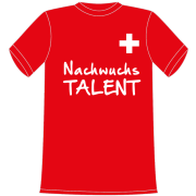 T-Shirt in Kindergrösse mit dem Spruch: Nachwuchstalent mit Schweizerkreuz. Ein tolles Geschenk für Mädchen und Jungen, die Schweizer Fan sind. Egal ob Fussball, Eishockey, Badminton oder ein anderer Sport. Trikot in verschiedenen Grös