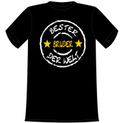 Bester Bruder der Welt. Die lustigen und witzigen bedruckten T-Shirts sind ideal als witziges Geschenk. Kurzsarmshirt hergestellt aus 100% Baumwolle.